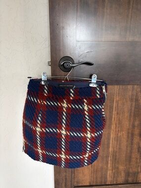 English Factory Navy, Red & Cream Plaid Mini Skirt